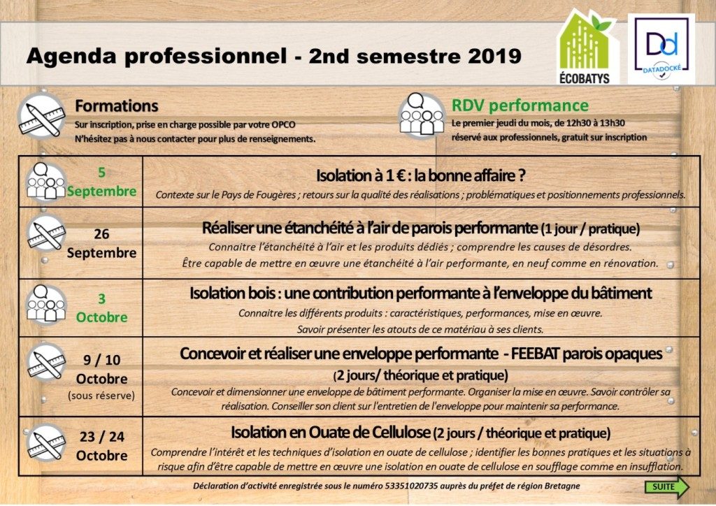 agenda professionnel du 5 septembre au 24 octobre 2019